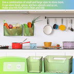 SiliFine 8 Pcs Cabinet Door Organizer Bin Wall Mount Organizer,3.94'',Green - Image 3