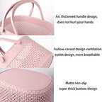 rejomiik Portable Shower Caddy Basket, Plastic Organizer Storage Tote with Handles Toiletry Bag Bin Box for Bathroom, College Dorm Room Essentials, Kitchen, Camp, Gym, Pink - Image 3