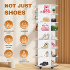 RUNSUNSPRI 7 Tier Rotating Shoe Rack with 4 Universal Wheels - Image 5