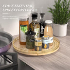 AMH 13-Inch Farmhouse Oak Lazy Susan Cabinet Organizer - Image 3