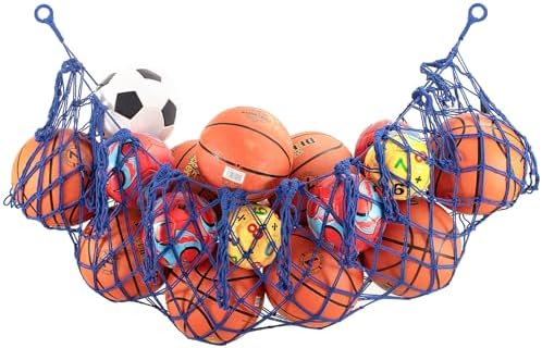 Sports Ball Storage Net,Hanging Basket Organizer Net for Basketballs,Volleyballs Soccer, Sport Equipment Organizer Storage Mesh Bag,Garage Ball Storage,Football Soccer Sports Ball Mesh Net by JYSILIYH