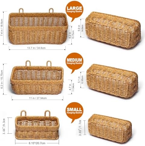 Wall Hanging Baskets for Bathroom, Kitchen, Over Door Organizing, Set of 3 - Image 2