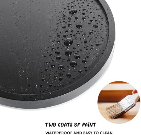 Wood Lazy Susan Organizer Kitchen Turntable for Cabinet Farmhouse Bathroom Decor Round Decorative Tray for Vanity, Counter, Sink, Coffee Table, 10 Inch, Black - Image 5