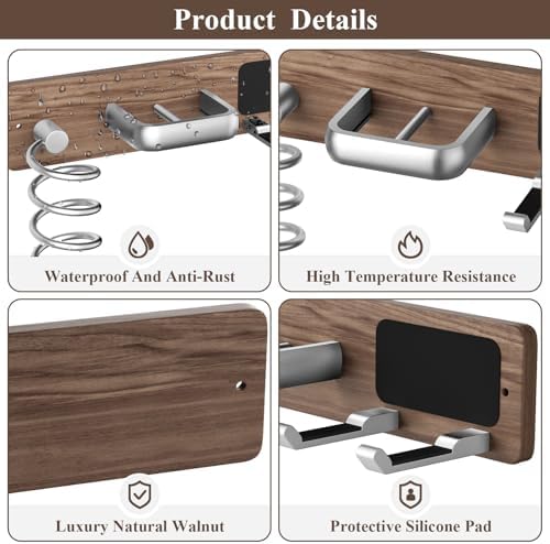 Tindbea Hair Dryer Holder Wall Mount Aluminum Alloy Hot Tools Organizer - Image 4