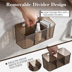 7 Pack Cabinet Door Organizer Adhesive Wall Mount Storage Bins Makeup Containers Stackable Organizer Basket for Kitchen Cabinets, Bathroom, Pantry, Office, Refrigerator (Frosted Gray) - Image 3