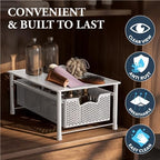 Simple Houseware Stackable Cabinet Basket Drawer Organizer, White - Image 5