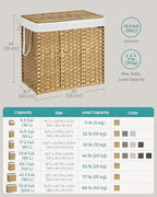 SONGMICS Laundry Hamper with Lid, 43.2Gal (160 L) Synthetic Rattan,Foldable - Image 6