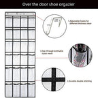 SAVERHO Over the Door Shoe Organizer, Hanging Shoe Organizer with 24 Mesh Large Pockets Door Shoe Rack Organizer for Men Women Kids Hanging Shoe Storage Bag.(White) - Image 3
