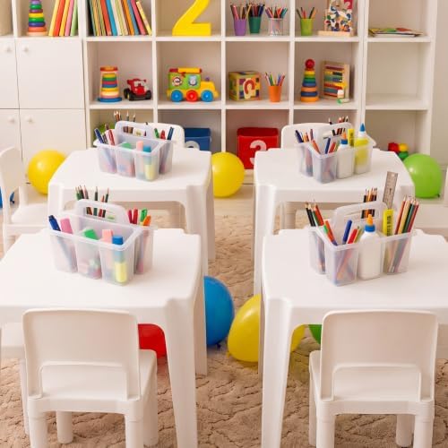 WILLBOND 12 Pcs Classroom Storage Caddies Stackable Utility Caddy, Clear - Image 6