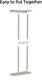 STWWO Bathroom Towel Storage for Bathroom, Wall Towel Rack for Rolled Towels, 30 inch Towel Holder Wall Mounted with Metal Shelf Can Holds 6 Large Towels, Brushed Nickel - Image 5