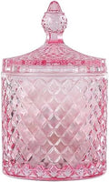 rejomiik Qtip Holder Apothecary Jars with Lid, Thick Glass, Pink by rejomiik