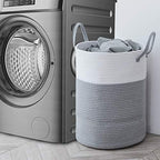 YOUDENOVA Cotton Laundry Hamper, 58L Tall Storage Basket-Grey - Image 3