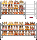 Tajsoon Expandable Shoe Rack for Closet 3 Tier, 28“-41“Stackable, Grey by Tajsoon