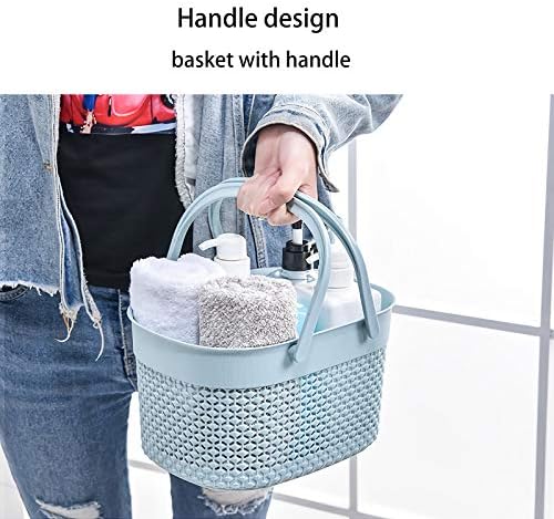 rejomiik Portable Plastic Shower Caddy Basket with Handles, Blue - Image 4