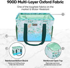 BALEINE Extra Large Utility Tote Bag with Reinforced Wire Frame, Reusable Grocery Bag for Shopping, Picnic (Spring Stroll, 16.5''x14''x10'') - Image 3