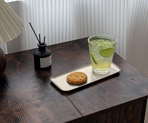 Small Tray Stainless Steel, 7.9" Rectangular Vanity Tray - Silver - Image 2