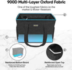BALEINE Extra Large Utility Tote Bag with Reinforced Wire Frame, Reusable Grocery Bag for Shopping, Picnic (Black, 16.5''x14''x10'') - Image 2