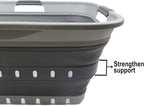 SAMMART 42 (11 Gallons) Collapsible Plastic Laundry Basket, Foldable Pop Up Storage Container/Organizer, Space Saving Hamper, Portable Bin for Dorm Room Bathroom (2, Grey) - Image 5