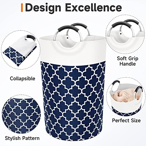 Fabspace Large Laundry Basket Laundry Hamper Bag Washing Bin Clothes Bag Collapsible Tall with Handles Waterproof Travel Bathroom College Essentials Storage for College Dorm, Family (Blue) 115L - Image 3
