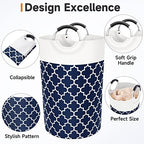 Fabspace Large Laundry Basket Laundry Hamper Bag Washing Bin Clothes Bag Collapsible Tall with Handles Waterproof Travel Bathroom College Essentials Storage for College Dorm, Family (Blue) 115L - Image 3