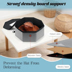 Hat Storage Box, Hardboard Support Cowboy Hat Box with Crush-Proof & Dustproof, Large Hat Travel Case for Women & Men, Foldable Hat Boxes for Women Storage for Home & Travel (Gray) - Image 4