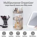 Asayuee 360 Rotating Makeup Organizer,3 Tier Large Capacity Make Up Organizers and Storage,Makeup Organizer for Bathroom,Cosmetic Perfume Stand Organizer(Grey-3 Tier) - Image 7