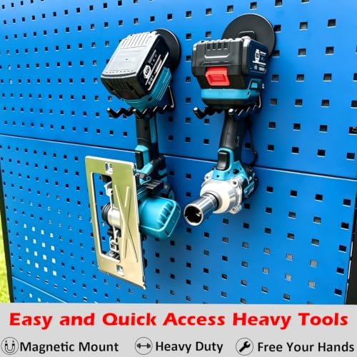 MUTUACTOR Super Power Magnetic Hooks Heavy Duty,2packs Strong Large Magnetic Hooks for Power Tools Organization Heavy Duty Hooks for Cordless Drills Impact Drivers Power Spanners Metal Tool Chest - Image 4