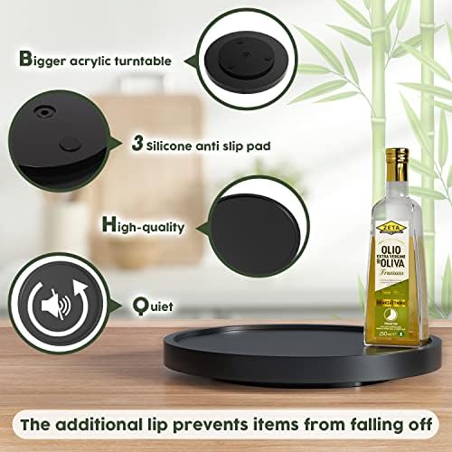 VeyFey Turntable Vanity Tray, 10 Inch Bamboo Countertop Organizer - Image 6