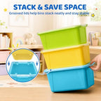 GAMENOTE 6 Quart Storage Bins with Lids, Macaron 6 Pack, Stackable Boxes - Image 2