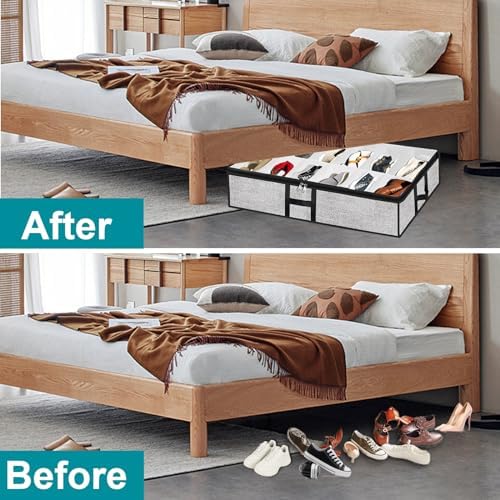 Under Bed Shoe Storage Organizer 2pc Fits 24 Pairs Container Boxes - Image 4