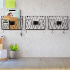Wall File Organizer, 3 Pack Metal Wall Basket File Holder for Home Office - Image 5