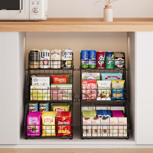3-Tier Fruit Basket for Kitchen Counter, Stackable Wire Baskets Wall, Potato and Onion Storage Bins, Pantry Organizers, Pantry Storge and Storage for Potato, Onion, Produce, Fruit, Vegetable, Snack - Image 4