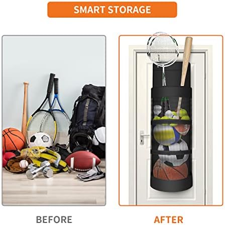 Boczif Hanging Ball Storage, Over Door Hanging Sports Equipment Organizer - Image 5