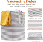 Lifewit 3 Pack Laundry Basket 90L Each, Collapsible Clothes Hamper with Reinforced Handles, Freestanding Waterproof Design for Bedroom and Laundry Room, Grey 270L Total - Image 2