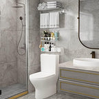 Godboat 2-Tier Over Toilet Storage Shelf, Wall-Mount with 2 Hook/Paper Rack - Image 3
