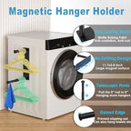 MFTEK Hanger Organizer Stacker, Magnetic Hanger Holder, Extendable Hanger Storage Rack for Washing Machine Closet Laundry Room Organization, Hanger Stand Rack for Adult Kids Velvet Hangers (Black) - Image 5