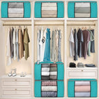 Fab totes 90L Clothes Storage, Foldable Thick Fabric Blanket Storage Bags | Foldable Containers with Zippers,Window and Handles for Organizing Bedroom, Closet, Comforter, Bedding,Dorm essentials - Image 7