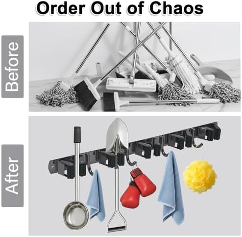 2 Packs SUS304 Heavy Duty Mop and Broom Holder Wall Mount - Image 6