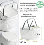 rejomiik Portable Plastic Shower Caddy Basket with Handles, White - Image 5