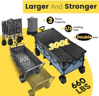Sekey 300L Extended Collapsible Wagon, 660 lb Capacity, 48 in Long - Image 2