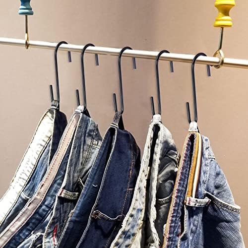 ESFUN 30 Pack Heavy Duty S Hooks 4 inch Black S Shaped Hooks Hanging Hangers Pan Pot Holder Rack Hooks for Kitchenware Spoons Pans Pots Utensils Clothes Bags Towels Plants - Image 5