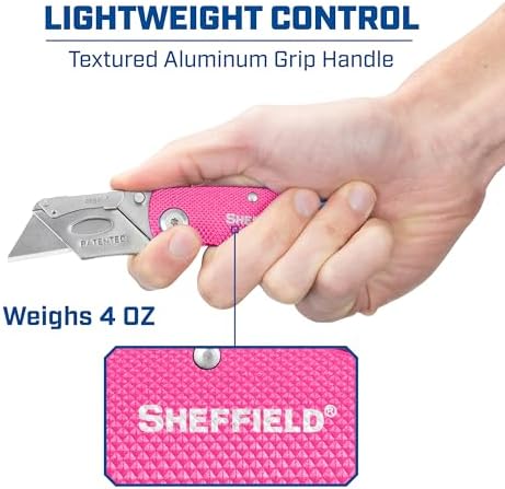 Sheffield Lock Back Utility Knife 3 Pack with 10 Utility Knife Blades - Image 4
