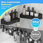 Acrylic Shower Organizer 3 Pack, Acrylic Adhesive Shelves Wall Mounted Bathroom Shower Caddy, No Drilling Required, Suitable for Shower and Kitchen Storage - Image 4