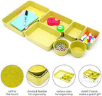 Welaxy Drawer organizers tray Felt storage bins office Desk dividers Morandi Colors Shallow Box 7-Piece round (Linden green) - Image 4