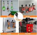 Heavy-Duty Storage Magnetic Hooks，No Need for Drilling, with Anti-Slip Coating, Suitable for Garages, Workshops, Kitchens, Storage Cabinets, RVS, Garden Tool Storage (Orange 3 pro) - Image 5