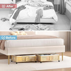 Under Bed Storage with Wheels-Large Bamboo Underbed storage Containers with Large Dust Bag Stackable Under the Bed Shoe Storage Bins for Clothes Books Bedding (2 Packs Nature, 23.62"L×16.54"W× 6.51"H) - Image 7