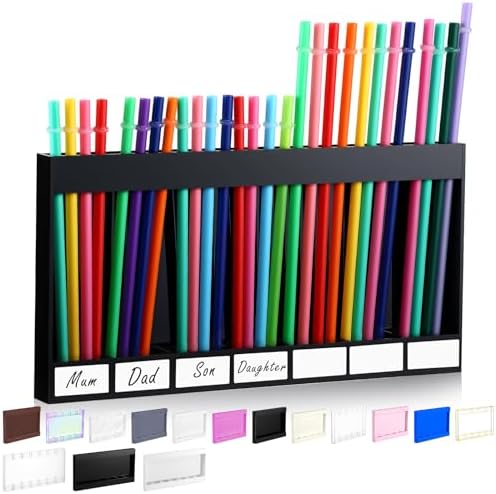 Qinyoung Acrylic Straw Holder for Cabinet Door,Classic,Extra Large,Black by Qinyoung