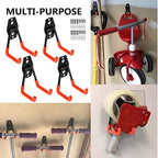 Garage Utility Double Hooks,Heavy Duty Steel Wall Mount Storage Organizer with Anti-Slip Coating,Load Capacity 66 LB (4 Pack Orange 3" U Hook) - Image 3