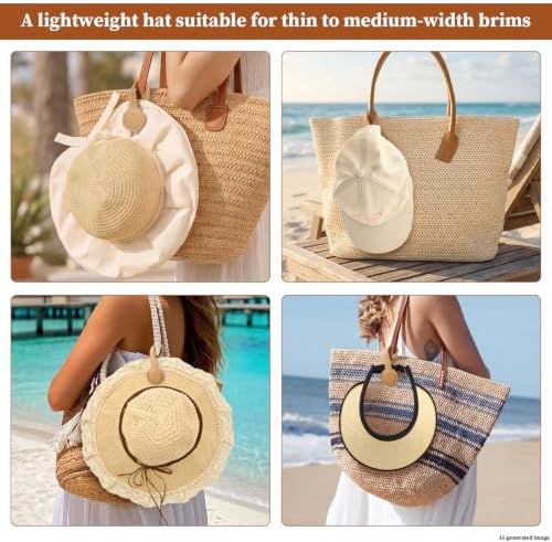 Magnetic Hat Clip for Travel on Bag, 2-in-1 Hat and Sunglasses Holder for Tote, Beach Bag, Backpack and Carry-On, Hands-Free Vacation Hat Carrier, Beige ﻿ - Image 4