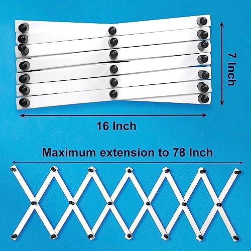 SKOLOO Hat Rack for Wall with 20 Hooks, Solid Wooden, Modern, Expandable Coat Rack Wall Mount for Coats, Hats, Bags, Baseball Caps, Black on White - Image 5